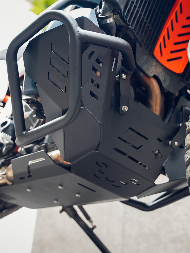 Legundary Custom KTM ADV 890 Vambrace Bash Plate Black aluminium engine sump guard skid plate