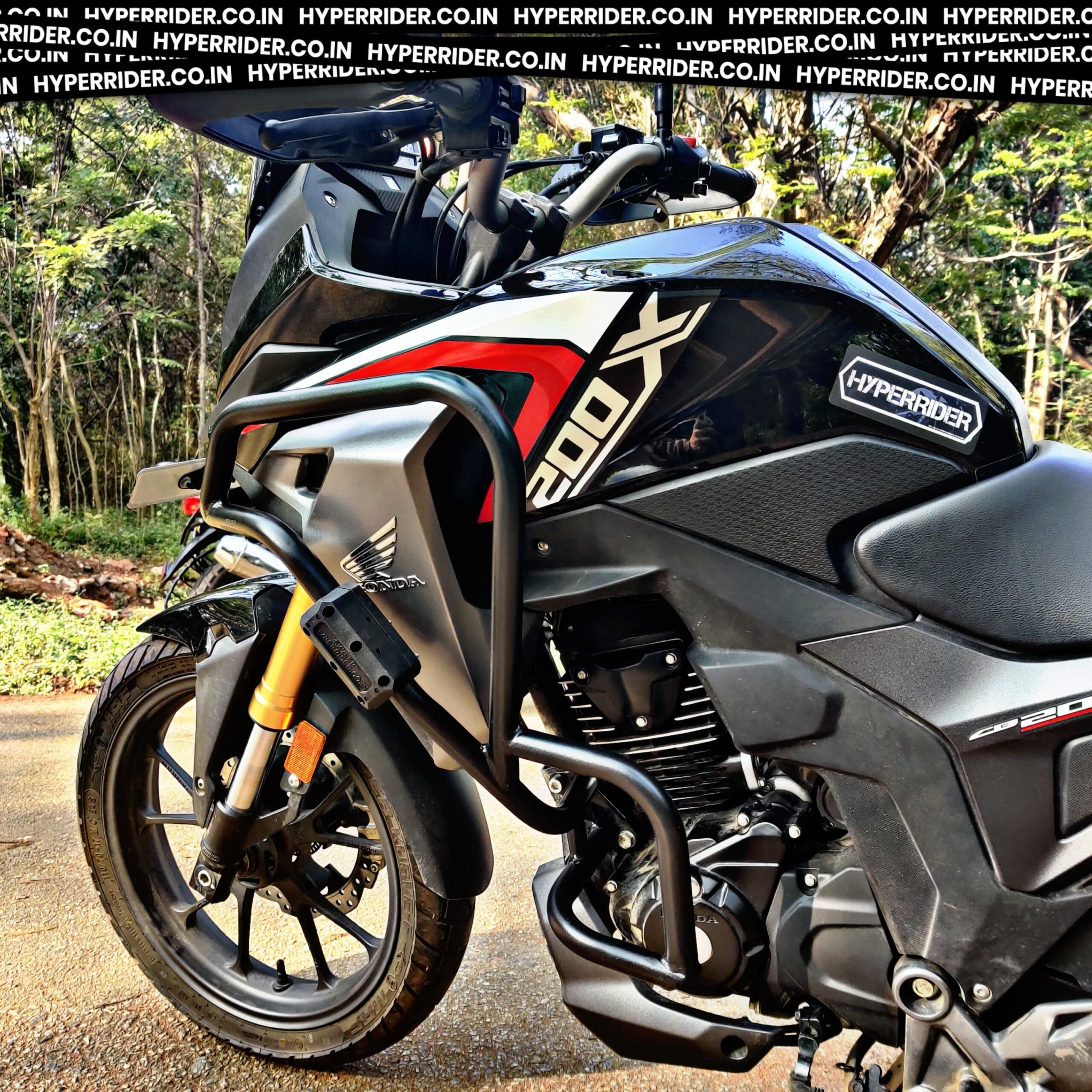 Hyperrider Crash Guard with Universal Grab Slider for Honda CB200X and NX200