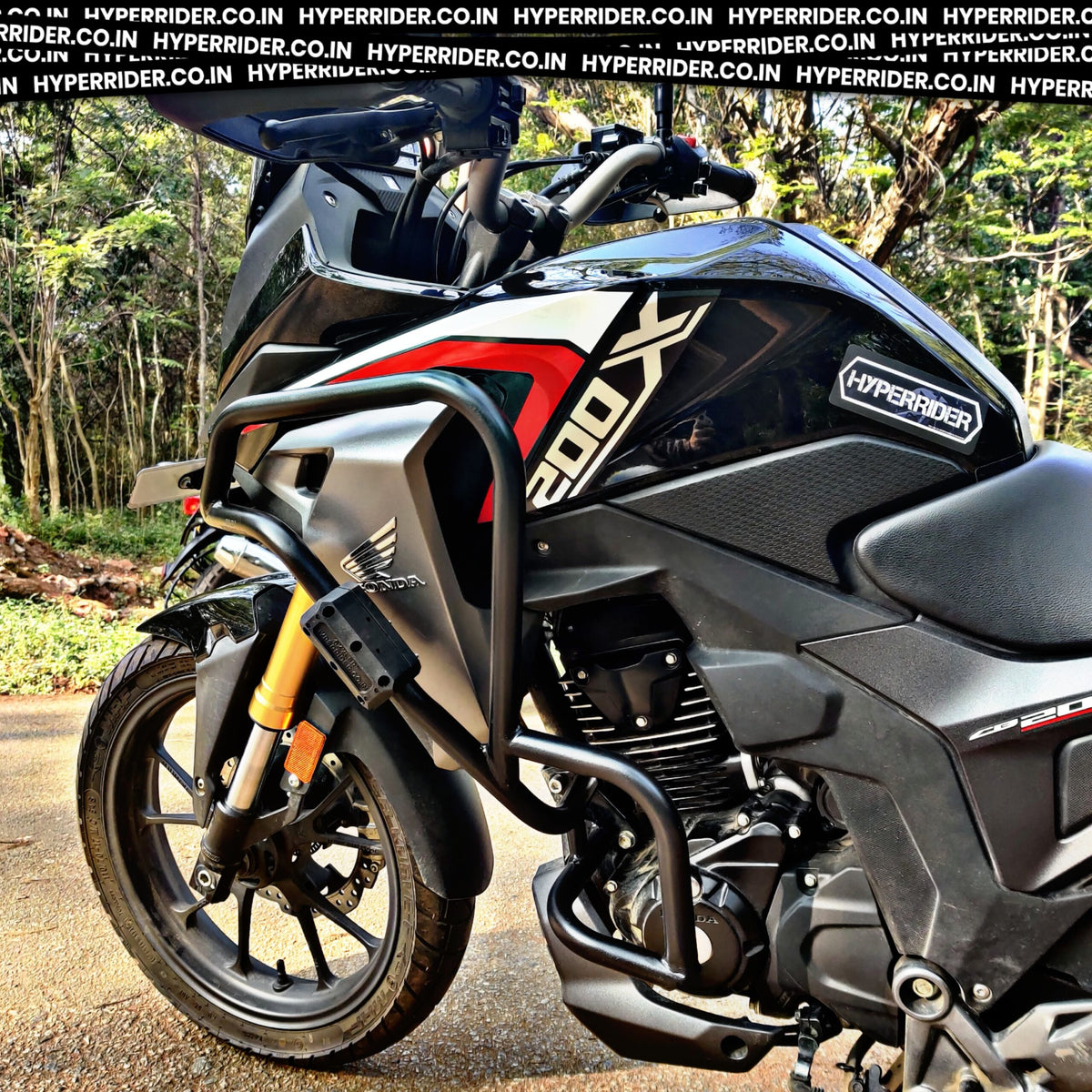 Hyperrider Crash Guard with Universal Grab Slider for Honda CB200X and NX200
