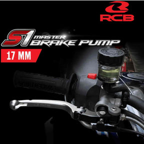 RCB S1 17mm RH forged master brake pump in HD titanium finish 01BP014T