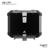 Auto Engina 42L Aluminium Top Box for Royal Enfield Meteor 350 Black with Inner Bag and Backrest