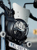 Legundary Mig headlight grill black installed on Hero Mavrick 440 front