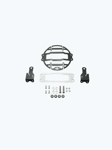 Legundary Custom Cosmic Headlight Grill for Royal Enfield Super Meteor 650 black mild steel aluminium front protection