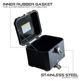 Auto Engina 42L Aluminium Top Box for Royal Enfield Meteor 350 Black with Inner Bag and Backrest