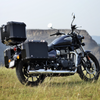 Auto Engina 42L Aluminium Top Box for Royal Enfield Meteor 350 Black with Inner Bag and Backrest
