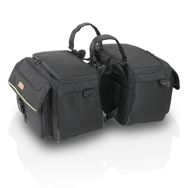 Guardian Gears SideKick Cruiser 50L motorcycle saddlebags straight exhaust