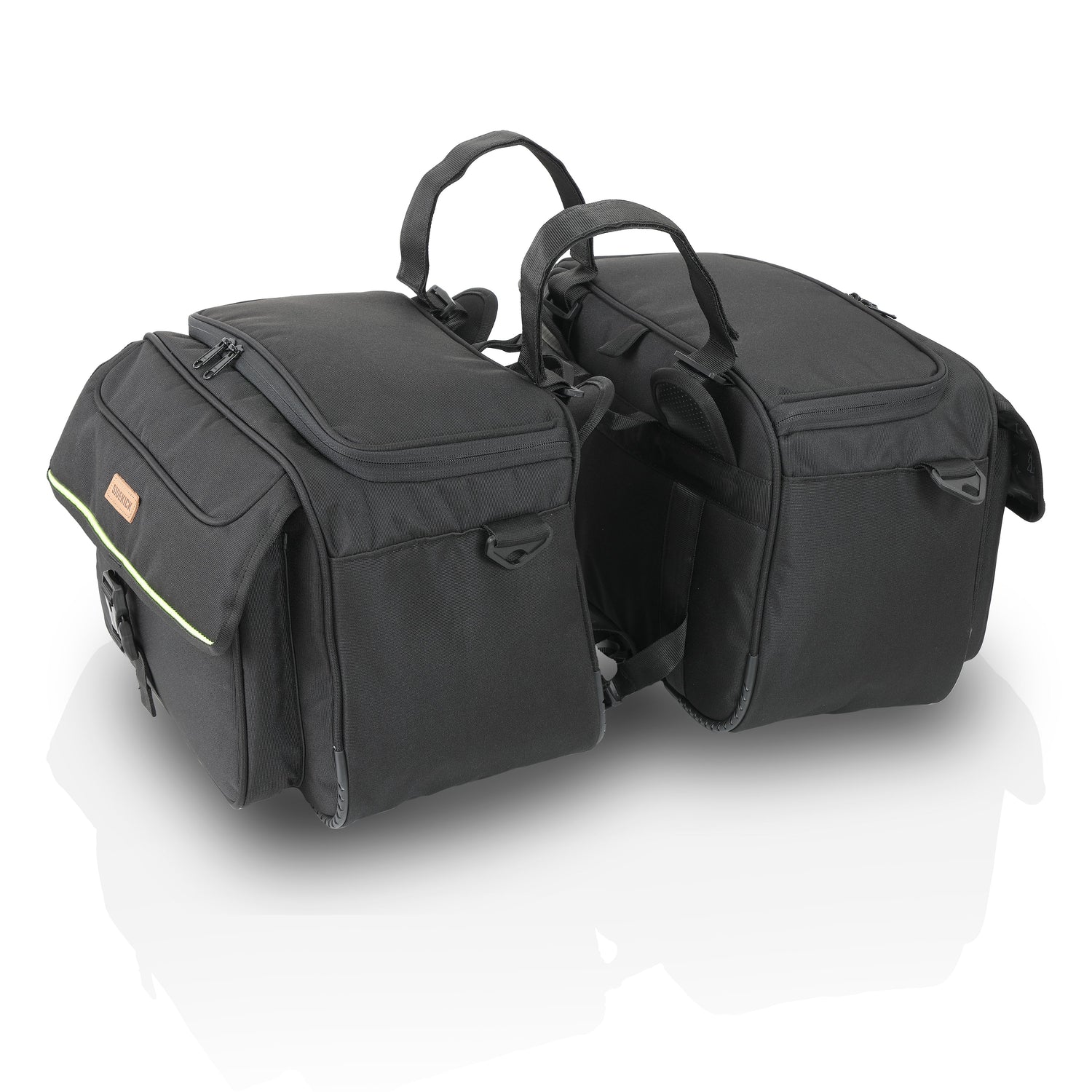 Guardian Gears SideKick Cruiser 50L motorcycle saddlebags straight exhaust