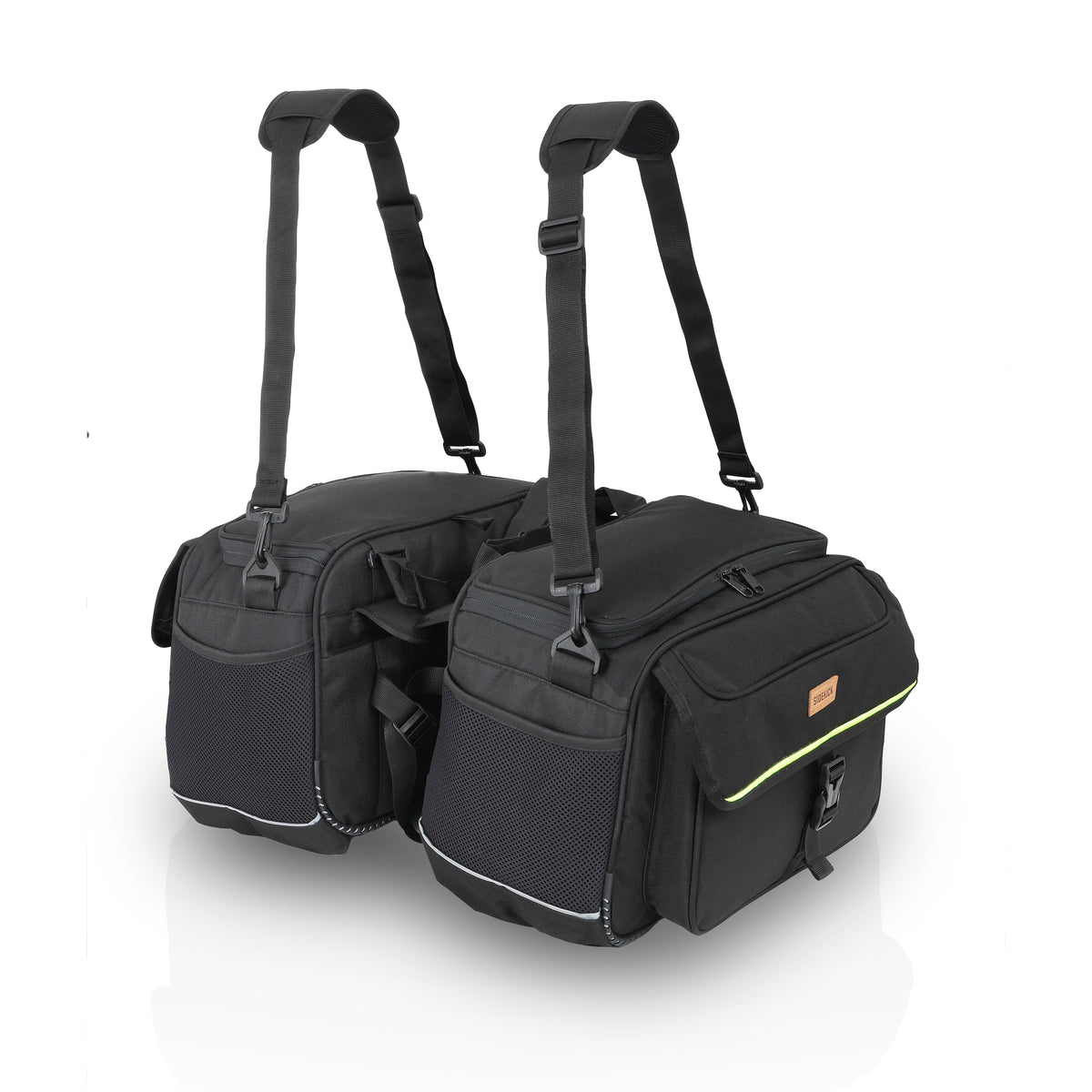 Guardian Gears SideKick Cruiser 50L motorcycle saddlebags straight exhaust