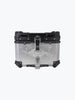 Legundary Custom Fort Knox Series TC 45L Aluminium Top Box with Backrest Pad Black Silver Motorcycle Storage Case