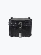 Legundary Custom Fort Knox Series TC 45L Aluminium Top Box with Backrest Pad Black Silver Motorcycle Storage Case