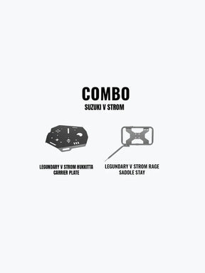 Legundary Custom Huckitta Carrier Plate and Rage Saddle Stay Combo for Suzuki V-Strom 800DE Luggage Support System
