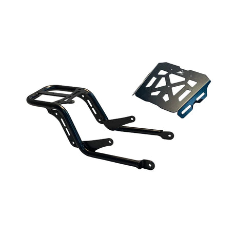 Auto Engina Top Rack with Rack Plate for Honda H'ness CB 350, 19mm Mild Steel, 15kg Load Capacity, Gloss Black