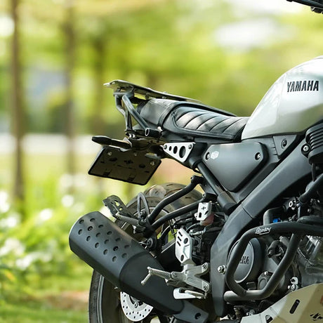 Legundary Custom Blitz Tail Tidy for Yamaha XSR 155 Black Mild Steel Fender Eliminator Number Plate Holder