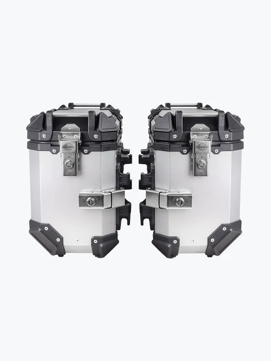 Legundary Custom Fort Knox Series SB 36L Aluminium Top Box Black Silver Motorcycle Luggage Storage Case