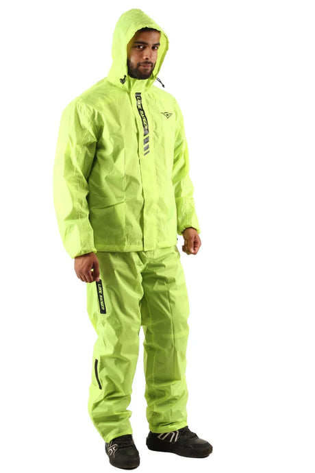 Lone Ranger DryStorm Motorcycle Rain Suit High Visibility Waterproof Jacket and Pants Set
