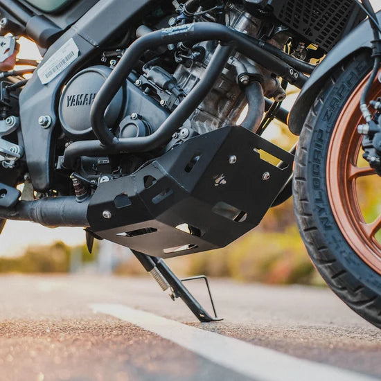 Legundary Custom Vambrace Bash Plate Black for Yamaha XSR 155 Mild Steel Engine Skid Plate Protection