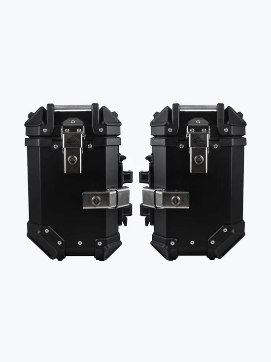 Legundary Custom Fort Knox Series SB 36L Aluminium Top Box Black Silver Motorcycle Luggage Storage Case