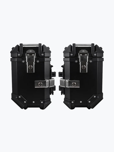 Legundary Custom Fort Knox Series SB 36L Aluminium Top Box Black Silver Motorcycle Luggage Storage Case
