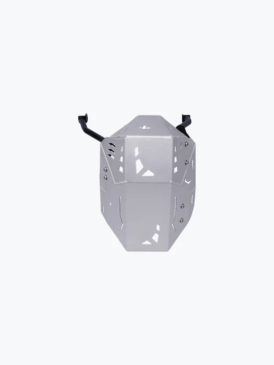 Legundary Custom Vambrace Bash Plate for Kawasaki Versys 650 | CNC Aluminium Engine Guard | Silver Skid Plate Protection