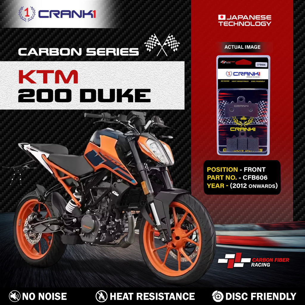 CRANK1 Carbon Front Brake Pads CFB606 for KTM 200 Duke (2012 Onwards)