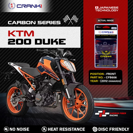 CRANK1 Carbon Front Brake Pads CFB606 for KTM 200 Duke (2012 Onwards)