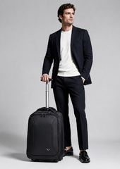 Vantora NEXUS PRO 35L Trolley Backpack in Black with Wheels and 17 Inch Laptop Compartment
