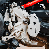 Legundary Custom BMW F900GS titan boot guards aluminium silver heat shield leg protector