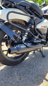 Rhino Racing SG-V3 Peashooter matte black performance exhaust fitted for Royal Enfield Shotgun 650