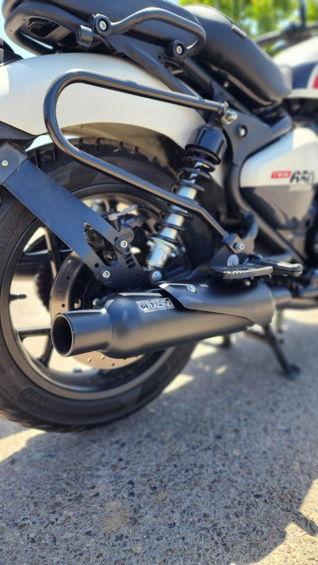 Rhino Racing SG-V3 Peashooter matte black performance exhaust fitted for Royal Enfield Shotgun 650