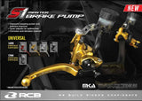 RCB S1 14mm right-hand aluminium master brake pump in Blue and Golden, part number 01BP013.