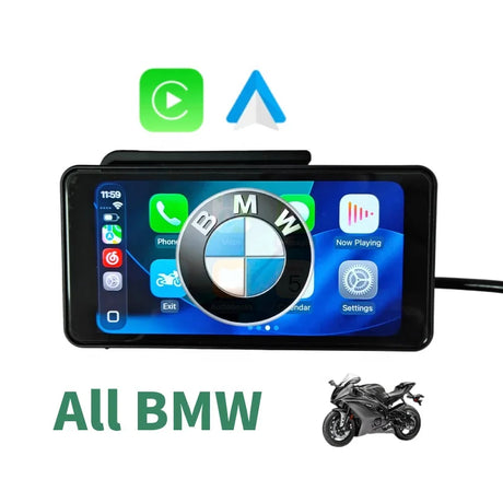 LBC Moto BM300 BMW wireless navigation system with Apple CarPlay Android Auto compatible OEM nav cradle motorcycle display
