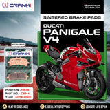 CRANK1 CB744 Sintered Front Brake Pads for Ducati Panigale V4 2018-2020 LEGUNDARY Custom