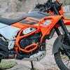 Legundary Custom KTM 390 Enduro R Defender Crash Guard Orange mild steel engine protection crash bar