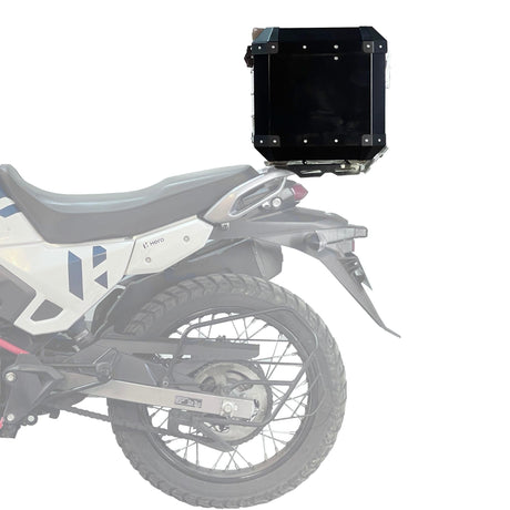 Auto Engina 42L black aluminium top box with inner bag and backrest for Hero Xpulse 200