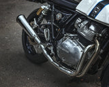 SS Motocorp 2x1 Full System Exhaust Fat Can for Royal Enfield Interceptor 650 Continental GT 650 with Y Joint