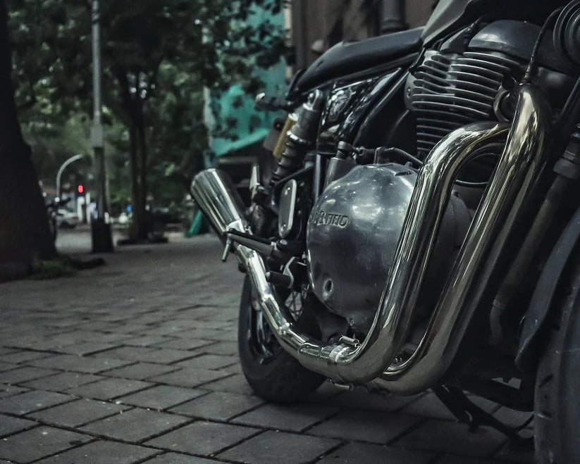 SS Motocorp 2x1 Full System Exhaust Fat Can for Royal Enfield Interceptor 650 Continental GT 650 with Y Joint