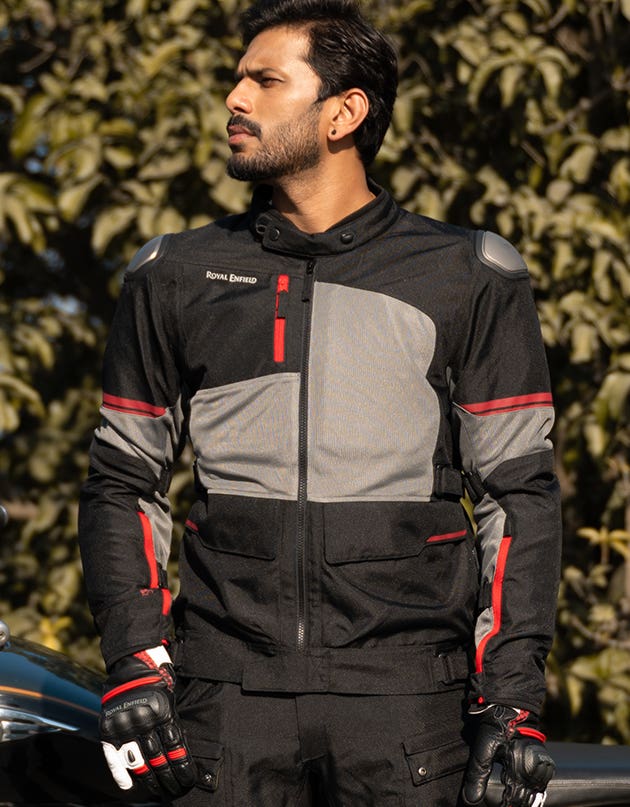 Royal Enfield Crossroader V2 Grey Neon Class A riding jacket