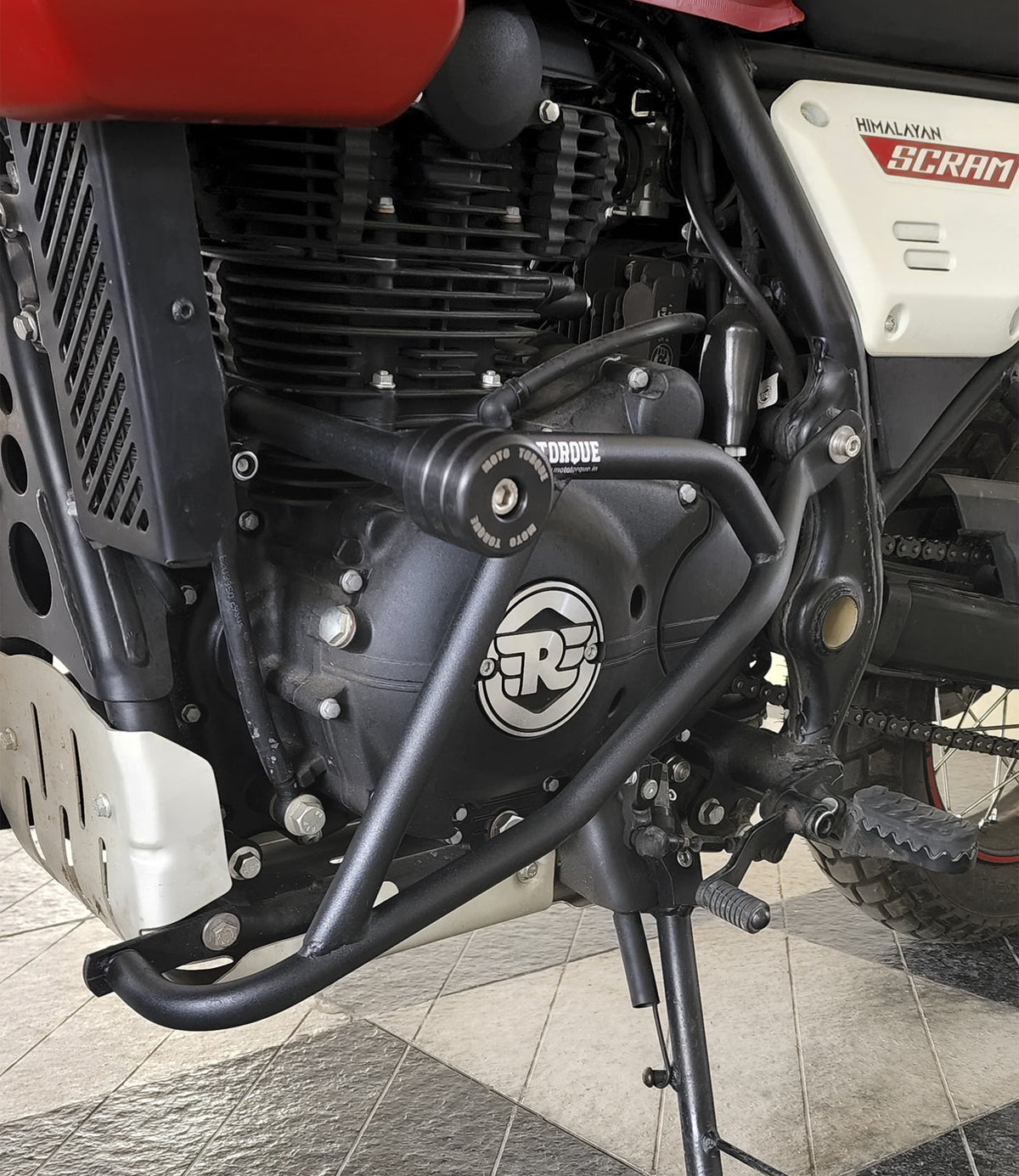 Mototorque crash guard Royal Enfield Scram 411 Himalayan heavy duty engine protection