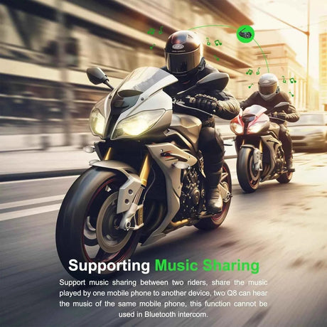 EJEAS Q8 5G Mesh Bluetooth helmet intercom with Mesh 3.0 for 6 riders DSP noise cancellation IP67 waterproof motorcycle communication system