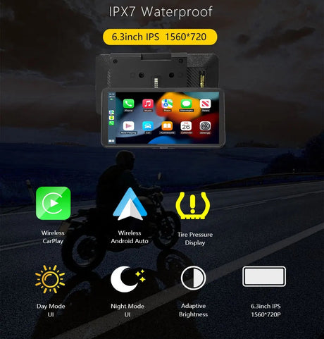LBC Moto BM300 BMW wireless navigation system with Apple CarPlay Android Auto compatible OEM nav cradle motorcycle display