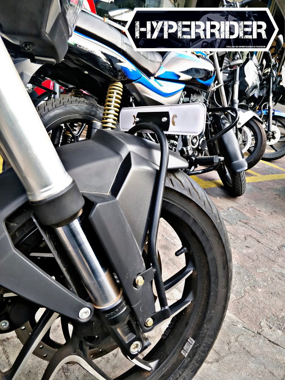 Hyperrider Front Number Plate Holder Bracket for Bajaj Dominar and KTM Duke Fender Mount