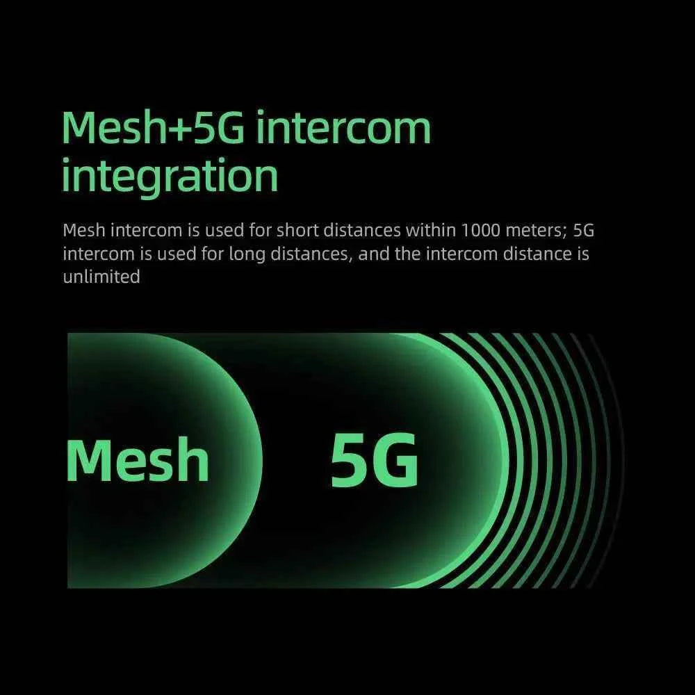 EJEAS Q8 5G Mesh Bluetooth helmet intercom with Mesh 3.0 for 6 riders DSP noise cancellation IP67 waterproof motorcycle communication system