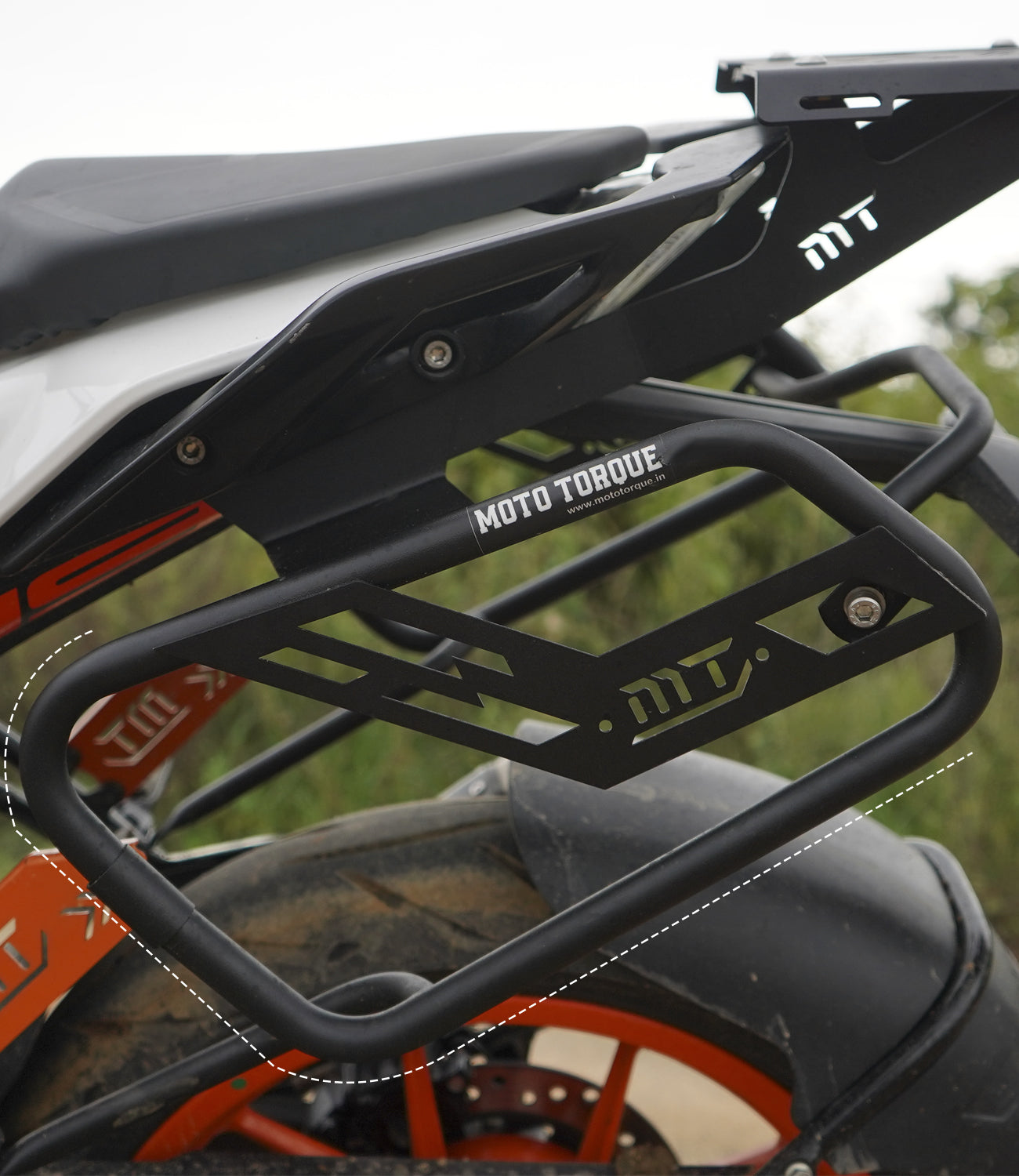 Mototorque saddle stay KTM Duke 390 luggage support bracket saddle bag holder