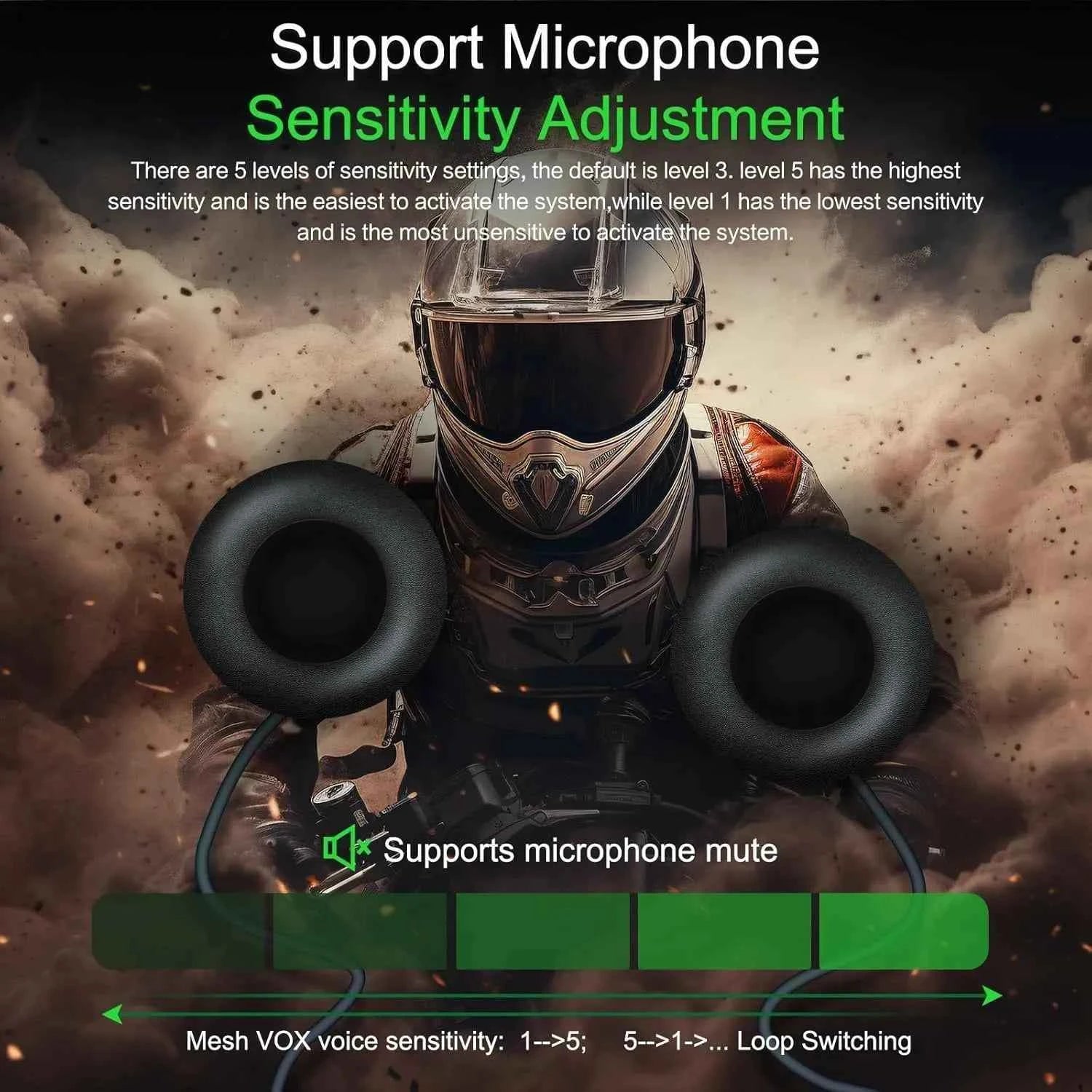 EJEAS Q8 5G Mesh Bluetooth helmet intercom with Mesh 3.0 for 6 riders DSP noise cancellation IP67 waterproof motorcycle communication system