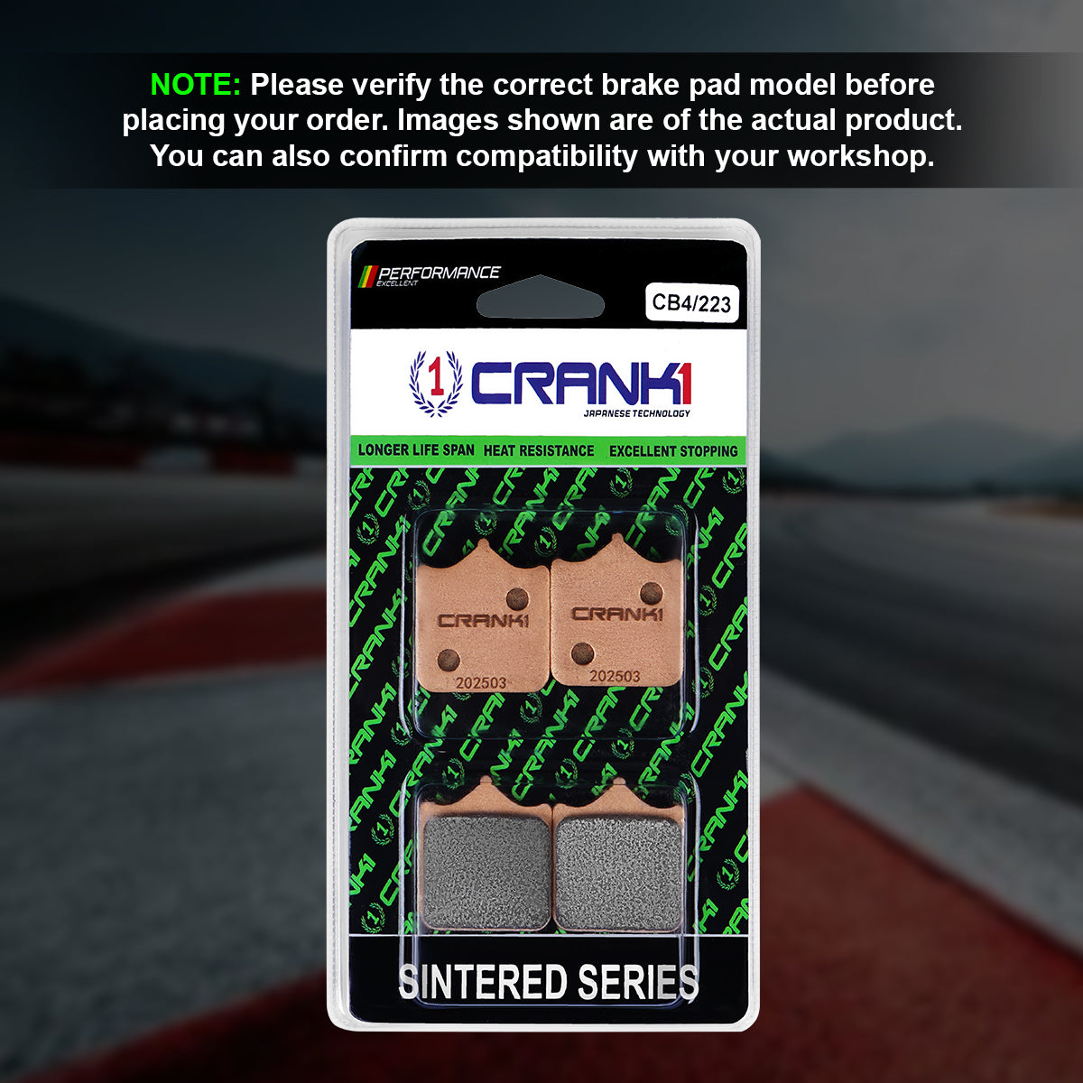 CRANK1 CB4/223 sintered front brake pads for Benelli TNT 600i 2014 onwards high performance motorcycle brake pads