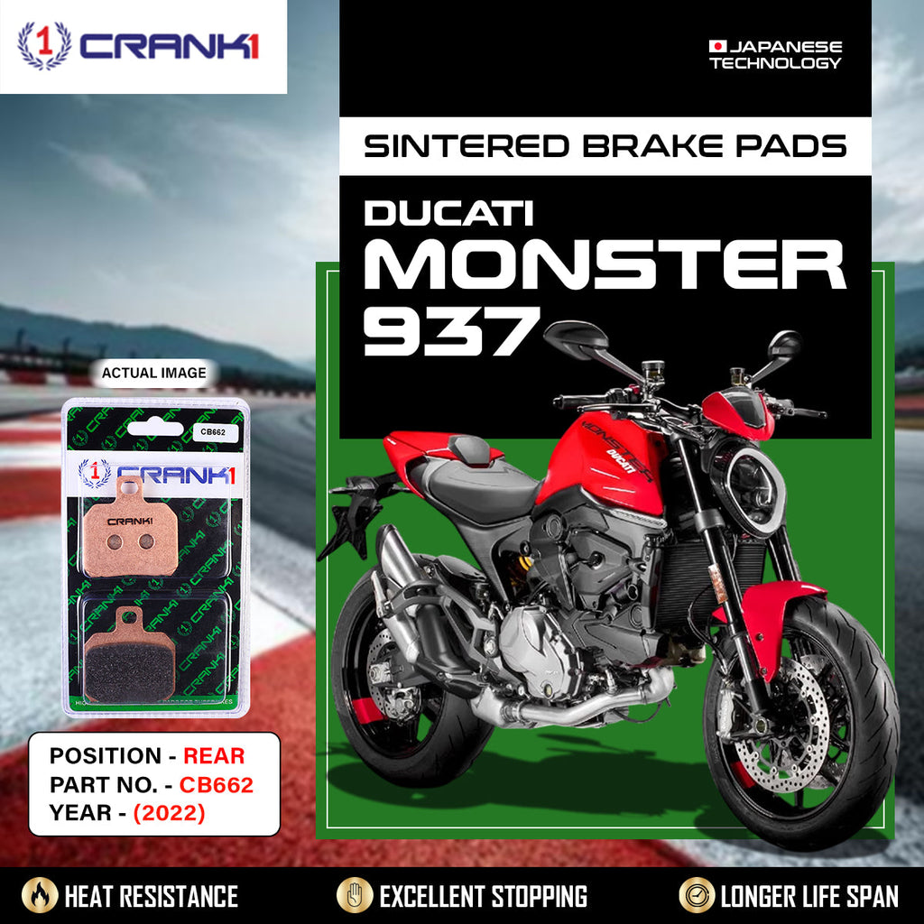 CRANK1 Sintered Rear Brake Pads for Ducati Monster 795 2012-2016 CB662