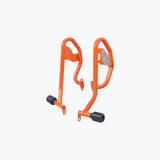Legundary Custom KTM 390 Enduro R Defender Crash Guard Orange mild steel engine protection crash bar