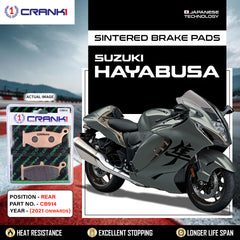 CRANK1 CB914 Sintered Rear Brake Pads for Suzuki Hayabusa 2021 Onwards GSX-R1000 and V-Strom 1000