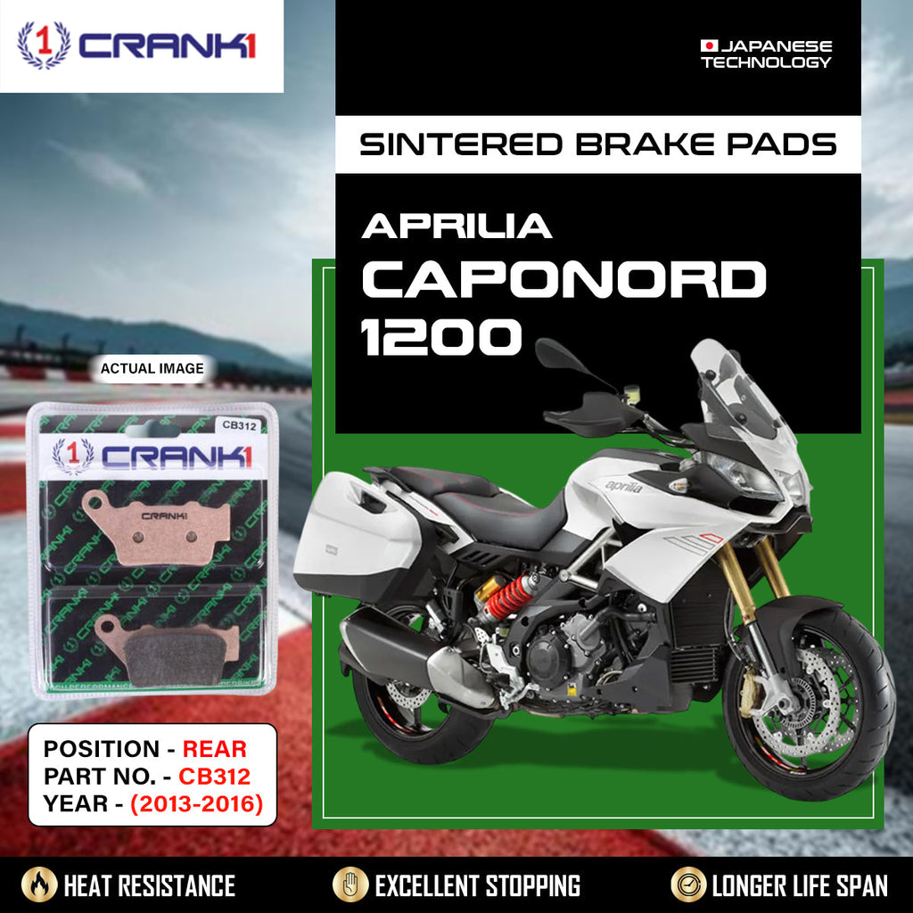CRANK1 CB312 Sintered Rear Brake Pads for Aprilia Caponord 1200 2013-2016 motorcycle brake pads