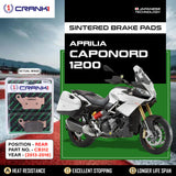 CRANK1 CB312 Sintered Rear Brake Pads for Aprilia Caponord 1200 2013-2016 motorcycle brake pads